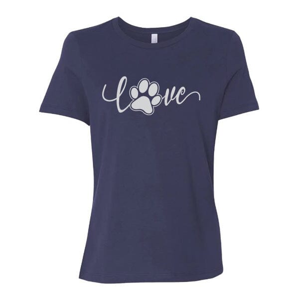 GSS - Love Paw T-Shirts Shirts & Tops German Shepherd Shop Bella Canvas Women's Crewneck Navy S