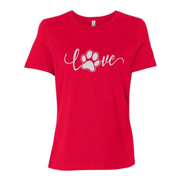 GSS - Love Paw T-Shirts Shirts & Tops German Shepherd Shop Bella Canvas Women's Crewneck Red S