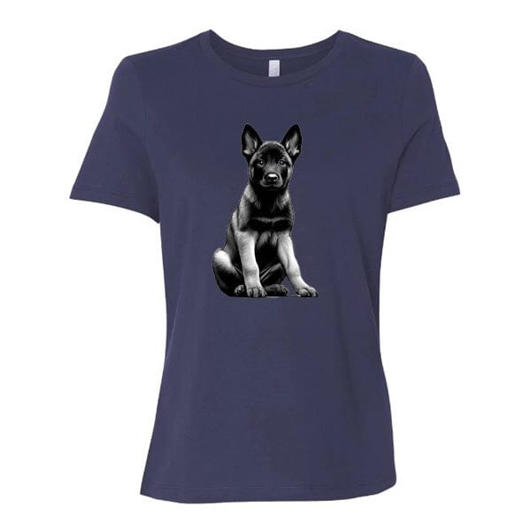 GSS - Malinois Puppy T-Shirts German Shepherd Shop Bella Canvas Women's Crewneck Navy S