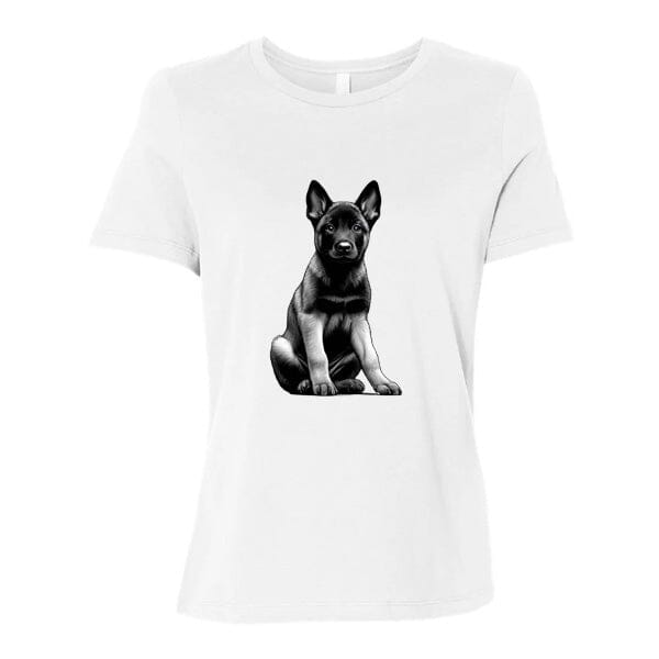 GSS - Malinois Puppy T-Shirts German Shepherd Shop Bella Canvas Women's Crewneck White S