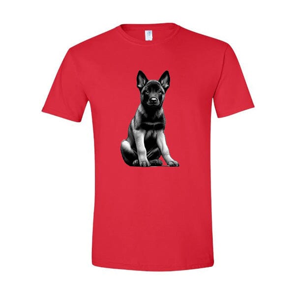 GSS - Malinois Puppy T-Shirts German Shepherd Shop Gildan Men's Crewneck Red S