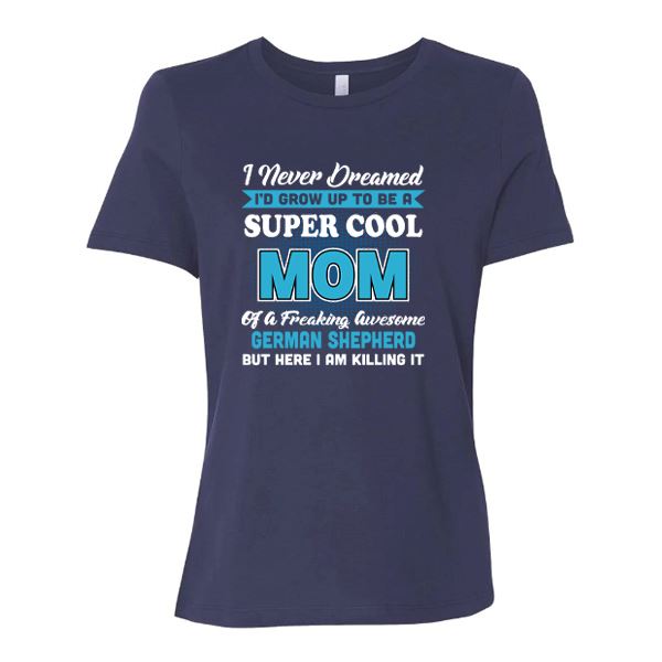 GSS - Mom Of An Awesome German Shepherd T-Shirts German Shepherd Shop Bella Canvas Women's Crewneck Navy S