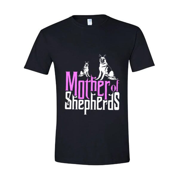 GSS - Mother Of Shepherds Pink T-Shirts German Shepherd Shop Gildan Men's Crewneck Black S