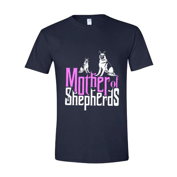 GSS - Mother Of Shepherds Pink T-Shirts German Shepherd Shop Gildan Men's Crewneck Navy S