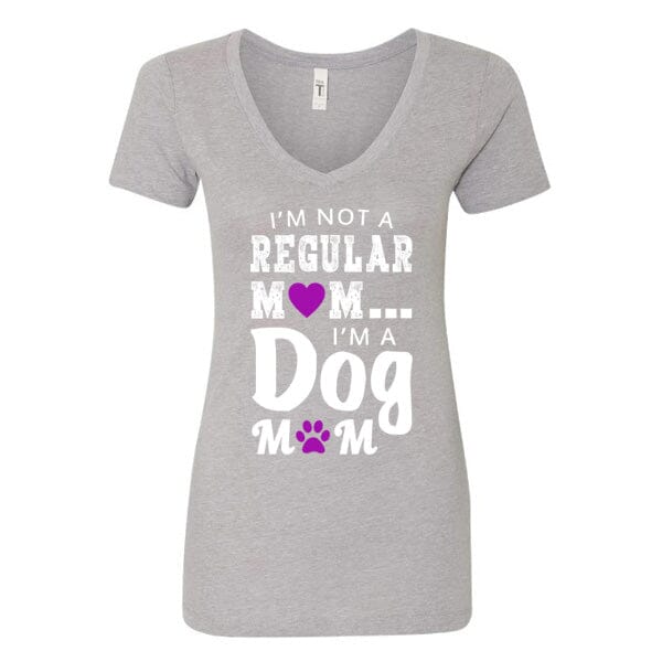 GSS - Not A Regular Mom T-Shirts Shirts & Tops German Shepherd Shop Next Level Women's V-Neck Heather Gray S