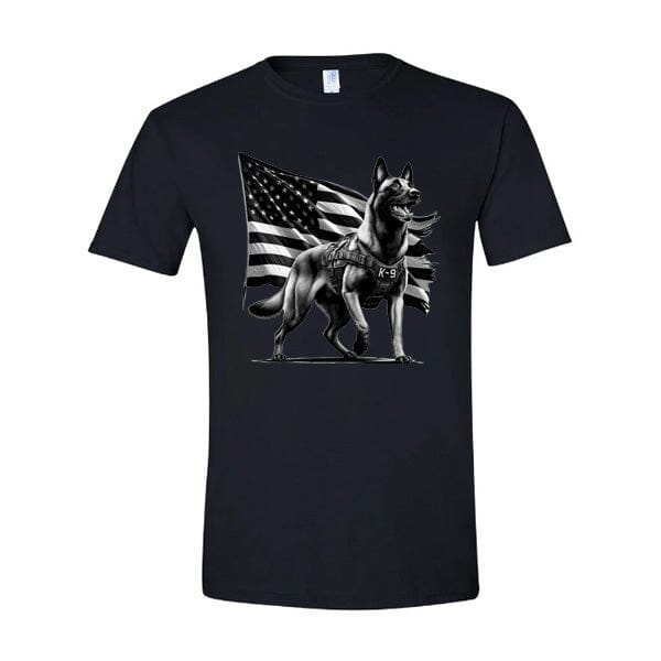 GSS - Patriotic Malinois K9 T-Shirts German Shepherd Shop Gildan Men's Crewneck Black S