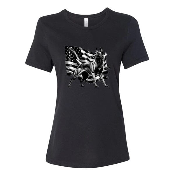 GSS - Patriotic Malinois T-Shirts in Bella Canvas Women's Crewneck, durable for dogs