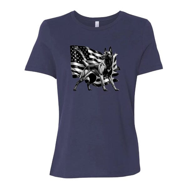 GSS - Patriotic Malinois T-Shirts in Bella Canvas Women's Crewneck, durable for dogs