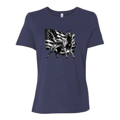 GSS - Patriotic Malinois T-Shirts in Bella Canvas Women's Crewneck, durable for dogs