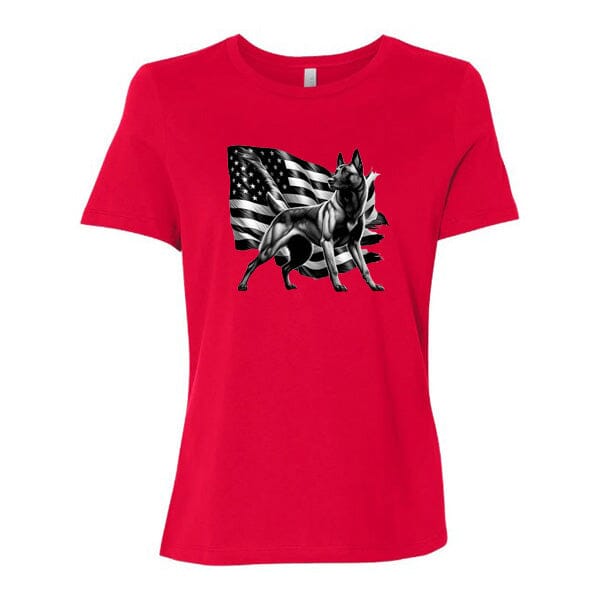 GSS - Patriotic Malinois T-Shirts in Bella Canvas Women's Crewneck, durable for dogs