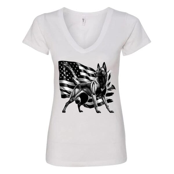 GSS - Patriotic Malinois T-Shirts in Next Level Women's V-Neck (runs small), durable for dogs