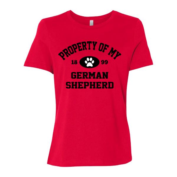 GSS - Property Of My German Shepherd T-Shirts German Shepherd Shop Bella Canvas Woman's Crewneck Red S