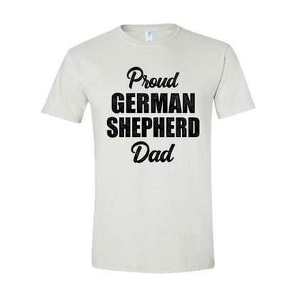 GSS - Proud German Shepherd Dad T-Shirts in Gildan Men's Crewneck, durable for dogs