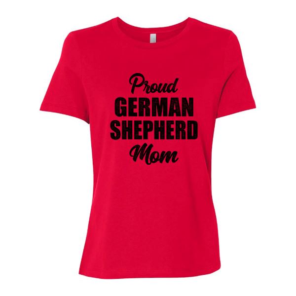 GSS - Proud German Shepherd Mom T-Shirts German Shepherd Shop Bella Canvas Women's Crewneck Red S