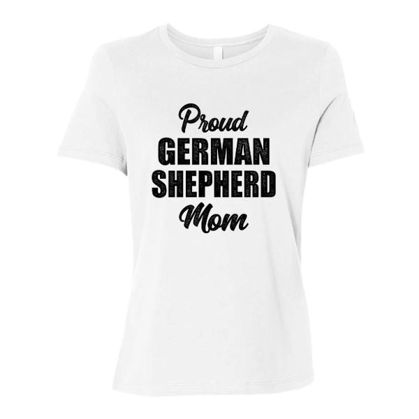 GSS - Proud German Shepherd Mom T-Shirts German Shepherd Shop Bella Canvas Women's Crewneck White S