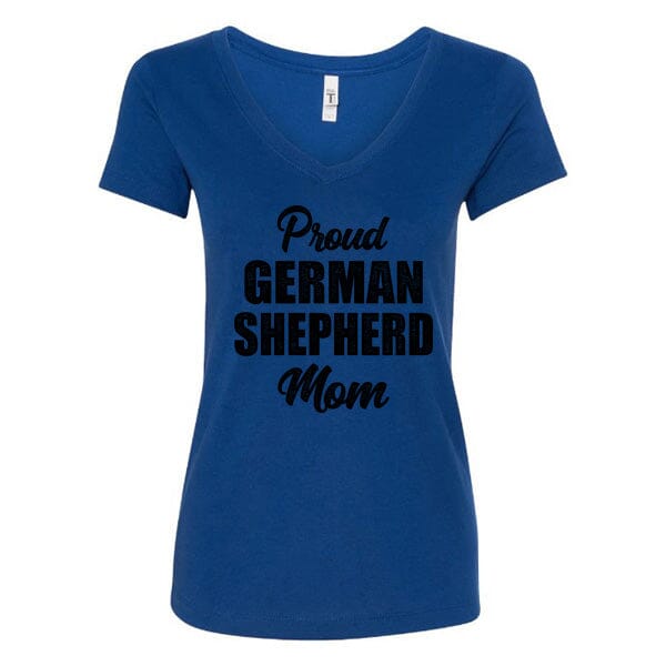 GSS - Proud German Shepherd Mom T-Shirts German Shepherd Shop Next Level Woman's V-Neck Royal Blue S