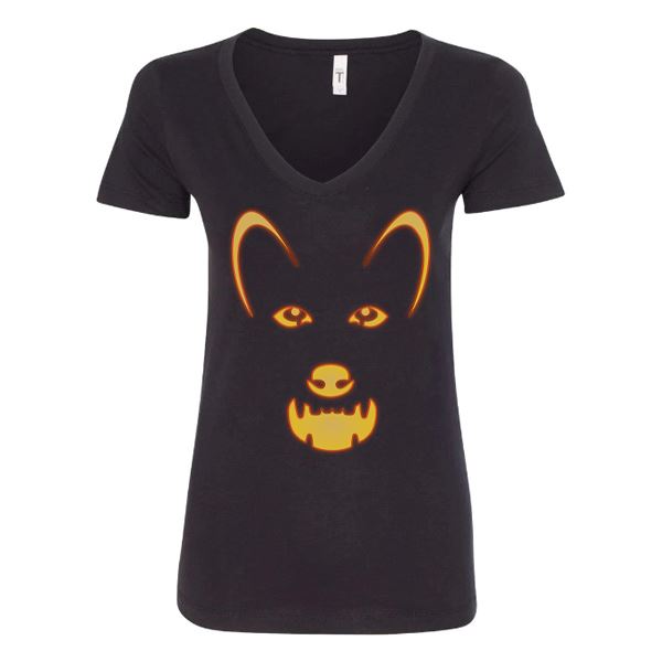 GSS - Spooky German Shepherd T-Shirts Shirts & Tops German Shepherd Shop Next Level Women's V-Neck (runs small) Black S