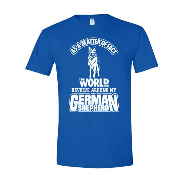 GSS - The World Does Revolve Around My German Shepherd T-Shirts German Shepherd Shop Gildan Men's Crewneck Navy 3XL