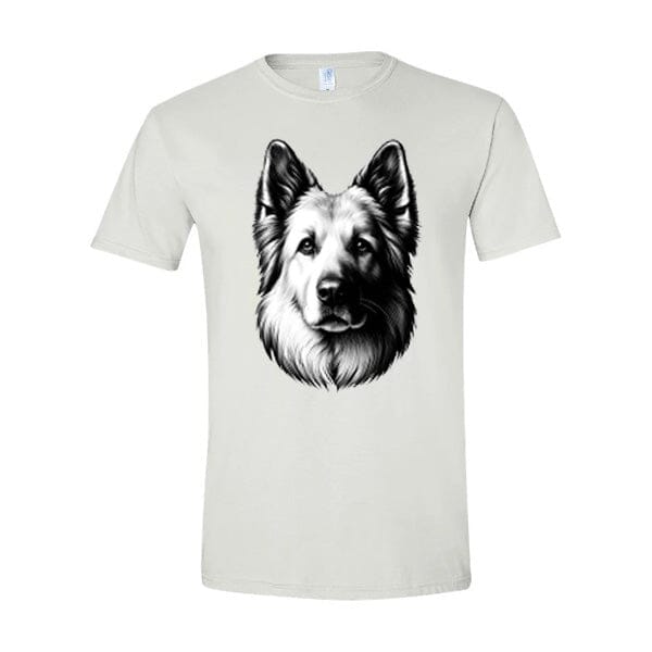 GSS - White Smiling German Shepherd T-Shirts German Shepherd Shop Gildan Men's Crewneck White S