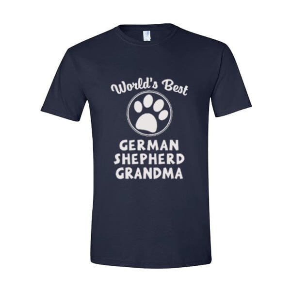 GSS - Worlds Best German Shepherd Grandma T-Shirts German Shepherd Shop Gildan Men's Crewneck Navy S