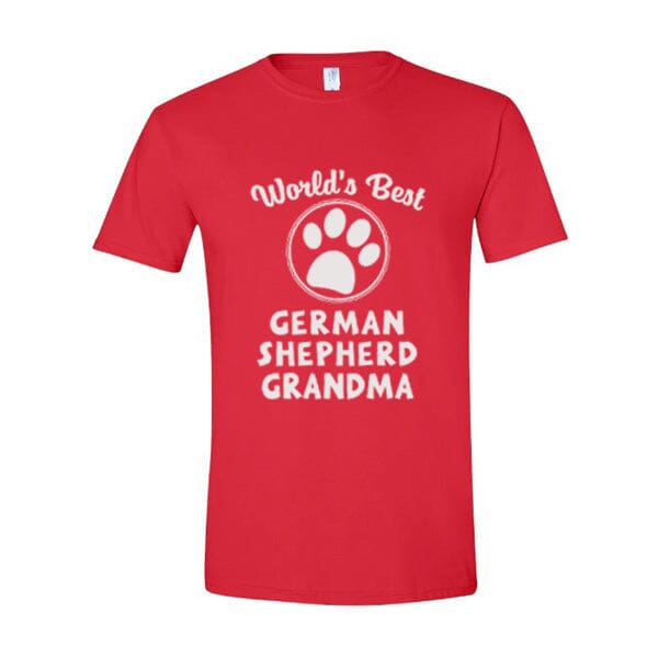 GSS - Worlds Best German Shepherd Grandma T-Shirts German Shepherd Shop Gildan Men's Crewneck Red S