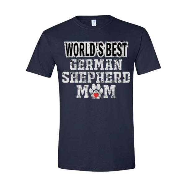 GSS - Worlds Best German Shepherd Mom T-Shirts German Shepherd Shop Gildan Men's Crewneck Navy S