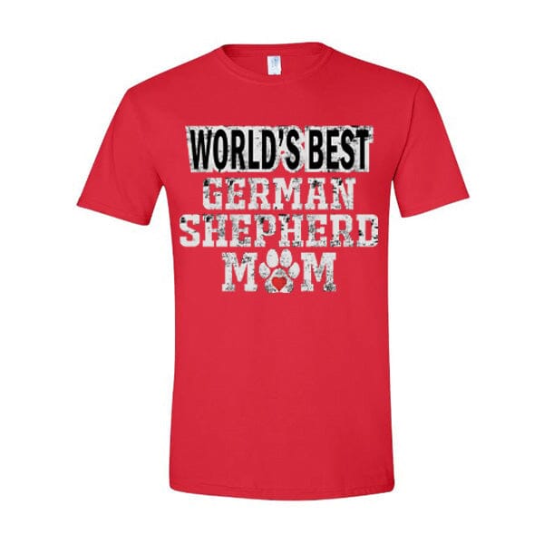 GSS - Worlds Best German Shepherd Mom T-Shirts German Shepherd Shop Gildan Men's Crewneck Red S