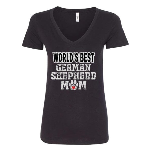 GSS - Worlds Best German Shepherd Mom T-Shirts German Shepherd Shop Next Level Women's V-Neck Black S