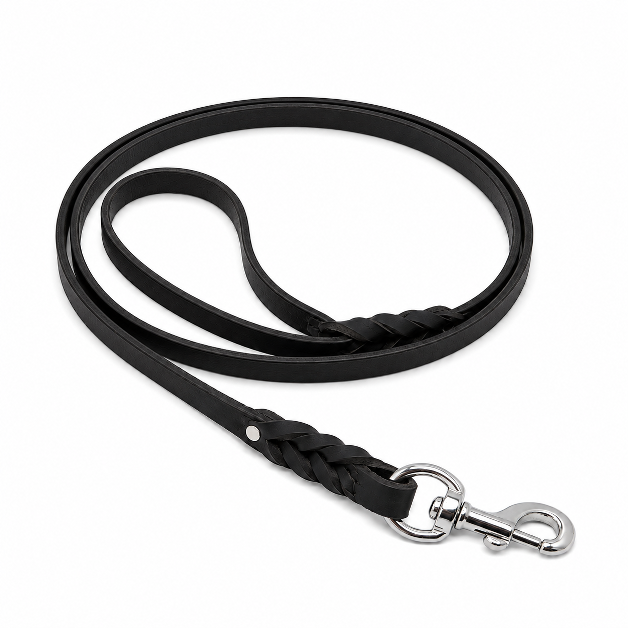 GSS 1/2" Lightweight Harness Leather Dog Leash with Stainless Steel Clasp