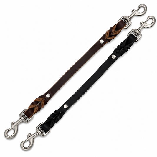GSS 16" Double-Clasp Leather Training Tab with Stainless Steel Hardware
