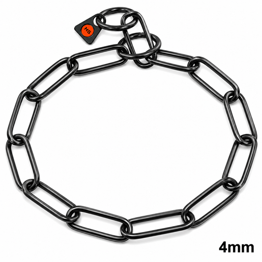 HERM SPRENGER -  Black Stainless Steel Long Link Fur Saver 4mm