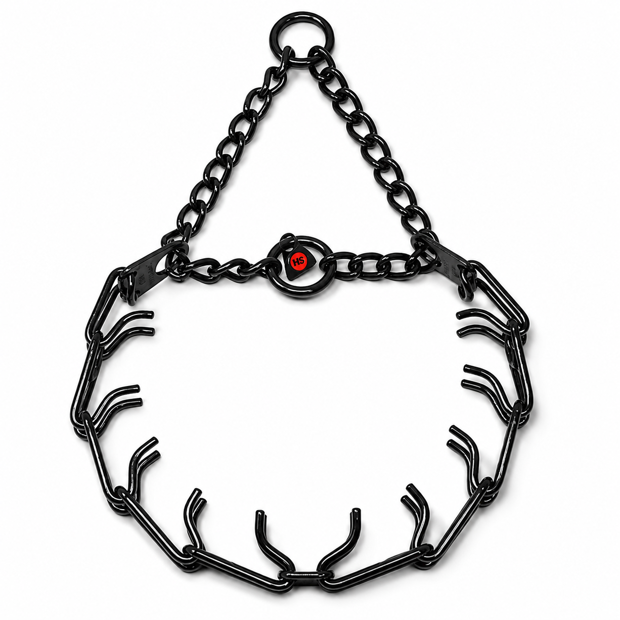 Herm Sprenger Black Stainless Steel ULTRA-PLUS Prong Collar – Swivel, Center Plate & Assembly Chain