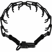 HERM SPRENGER - Black Stainless Steel ULTRA-PLUS Prong Collar with Center-Plate and ClicLock Quick-Release Buckle