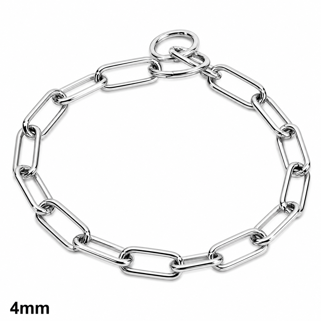 HERM SPRENGER - Chrome Long Link Fur Saver Collar 4mm