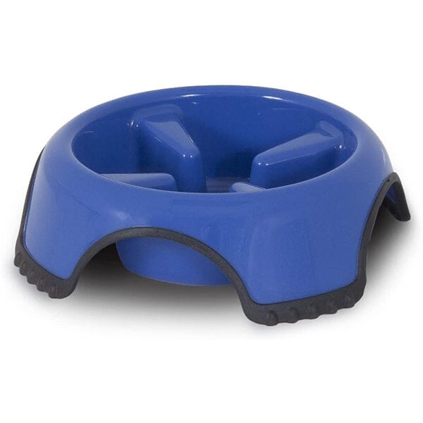 JW Pet - Skid Stop Slow Feed Bowl Pet Bowls, Feeders & Waterers JW Pet Medium - (5 cups) Blue 