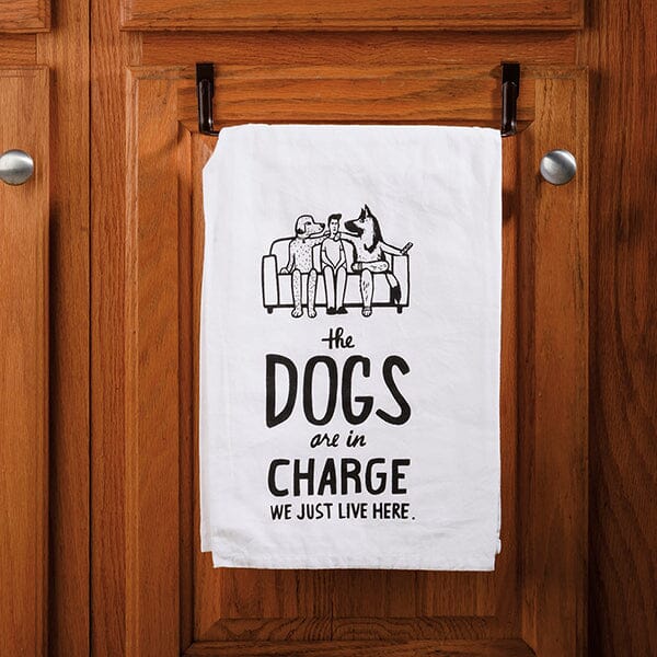 PBK - The Dogs Are In Charge Kitchen Towel Primitives By Kathy 