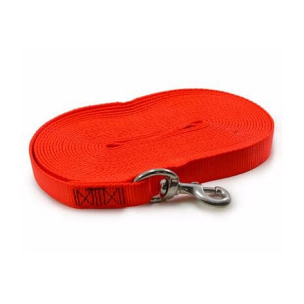 RAY ALLEN - 1" Tubular Nylon Tracking Orange Long Line Pet Leashes Ray Allen 15' 