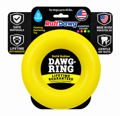 RUFF DAWG Dawg Ring for Aggressive Chewers – Floats, Bounces & Lifetime Guarantee