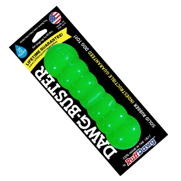 RUFF DAWG - Dawg Buster Indestructible Rubber Floating Retrieving Toy - Guaranteed For Life in Small (up to 40lbs), durable for dogs