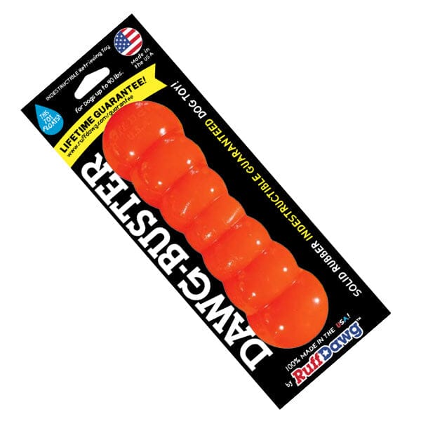 RUFF DAWG - Dawg Buster Indestructible Rubber Floating Retrieving Toy - Guaranteed For Life in Small (up to 40lbs), durable for dogs