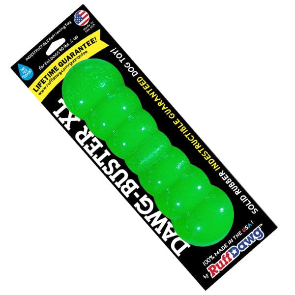 RUFF DAWG - Dawg Buster Indestructible Rubber Floating Retrieving Toy - Guaranteed For Life Ruff Dawg XL (over 40 llbs) Neon Green 