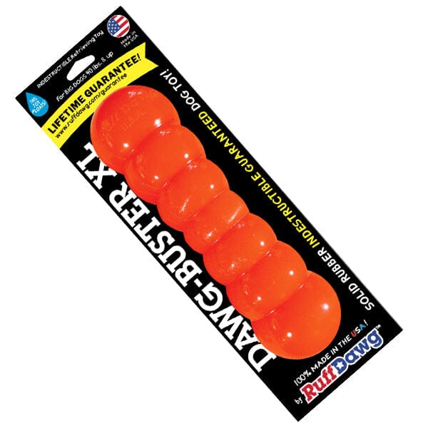 RUFF DAWG - Dawg Buster Indestructible Rubber Floating Retrieving Toy - Guaranteed For Life Ruff Dawg XL (over 40 llbs) Neon Orange 