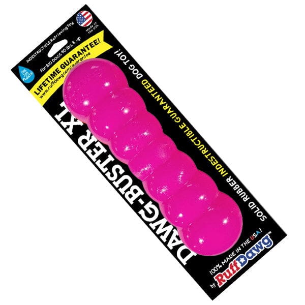 RUFF DAWG - Dawg Buster Indestructible Rubber Floating Retrieving Toy - Guaranteed For Life Ruff Dawg XL (over 40 llbs) Neon Pink 