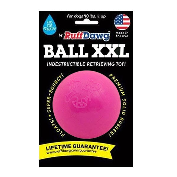 RUFF DAWG - Indestructible Rubber Floating Ball - Guaranteed For Life Dog Toys Ruff Dawg XXL (over 40lbs) Neon Pink 