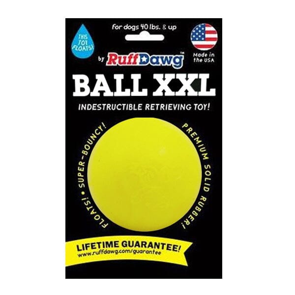 RUFF DAWG - Indestructible Rubber Floating Ball - Guaranteed For Life Dog Toys Ruff Dawg XXL (over 40lbs) Neon Yellow 