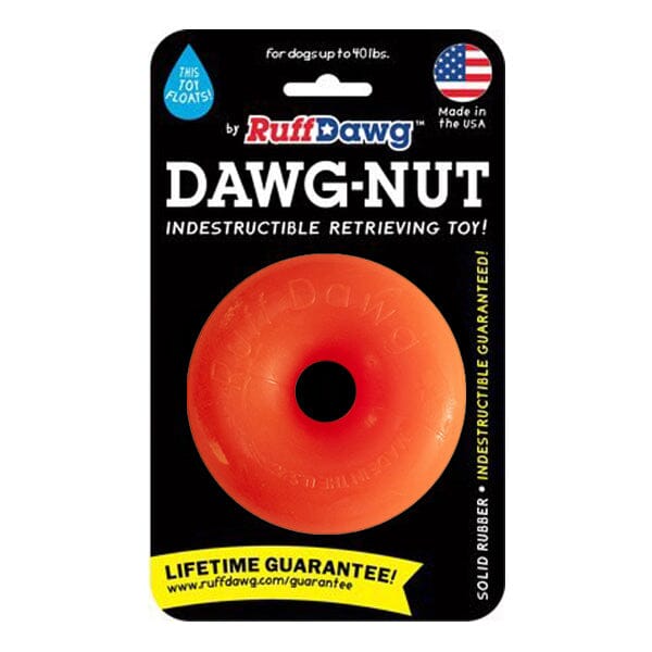 RUFF DAWG - Nut Indestructible Rubber Floating Donut Chew Toy - Guaranteed for Life in Small (Up to 40 Lbs), durable Dog Toys for dogs