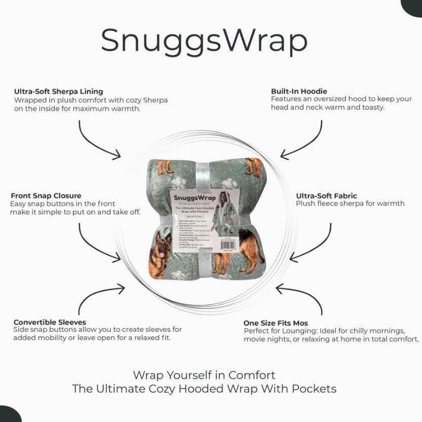 E&S - German Shepherd Snugg Wraps with Hoodie