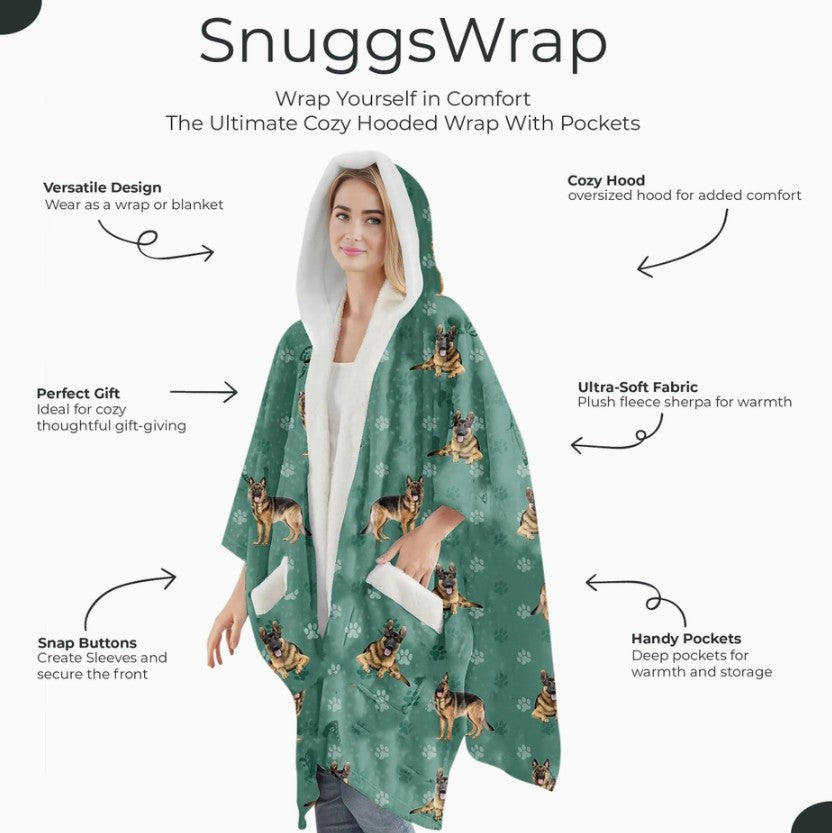 E&S - German Shepherd Snugg Wraps with Hoodie