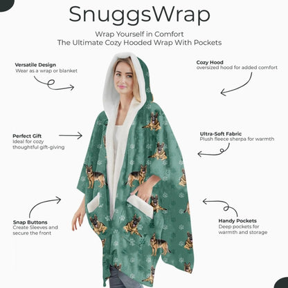 E&S - German Shepherd Snugg Wraps with Hoodie