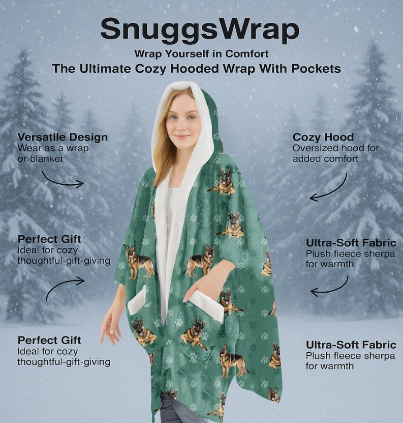 E&S - German Shepherd Snugg Wraps with Hoodie